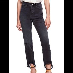 Free People Black Regular Mid Rise Jeans